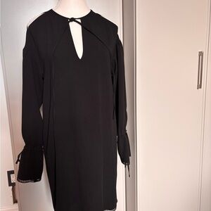 All Saints Black Sheath Dress with Bishop Sleeves
